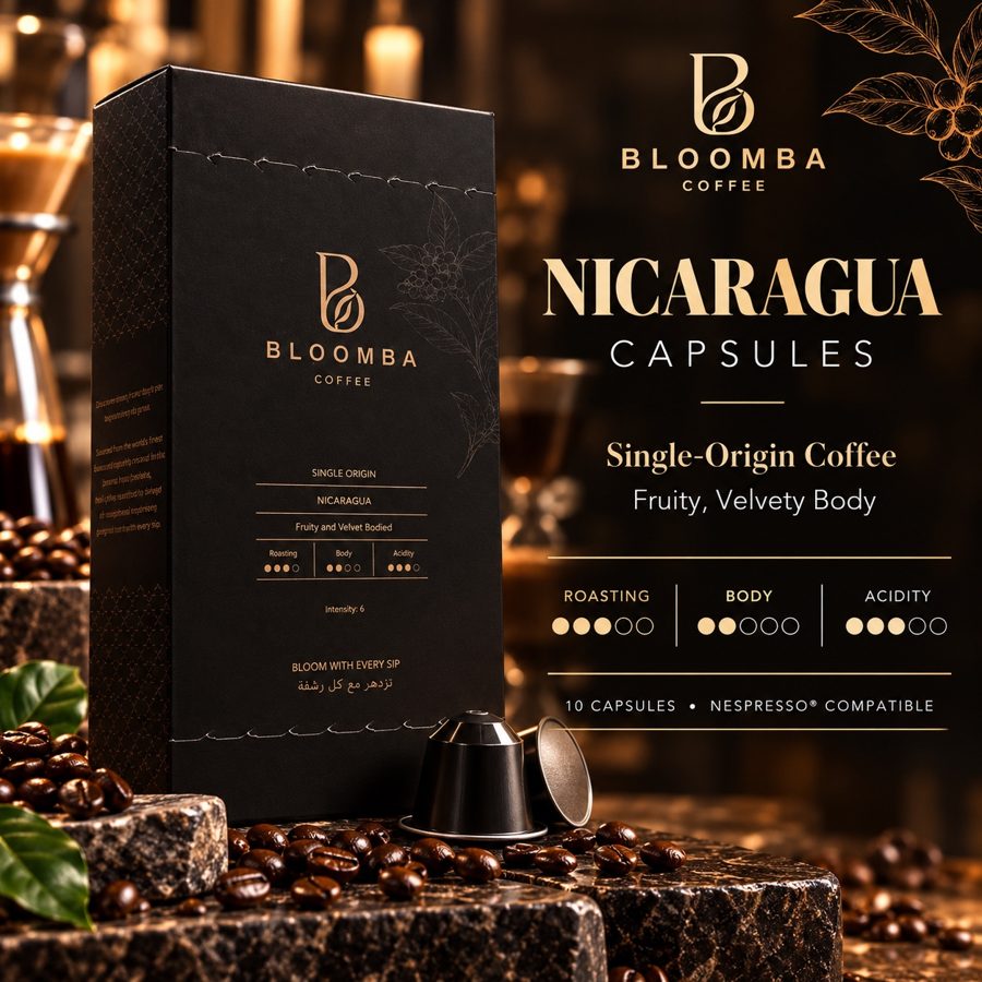 Nicaragua black capsule box with dark capsules