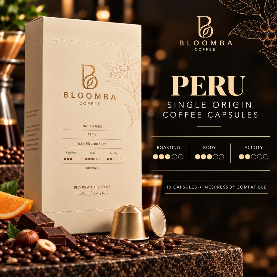 Peru capsule box with gold capsules